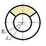 Формула расчета площади кольцевого сектора